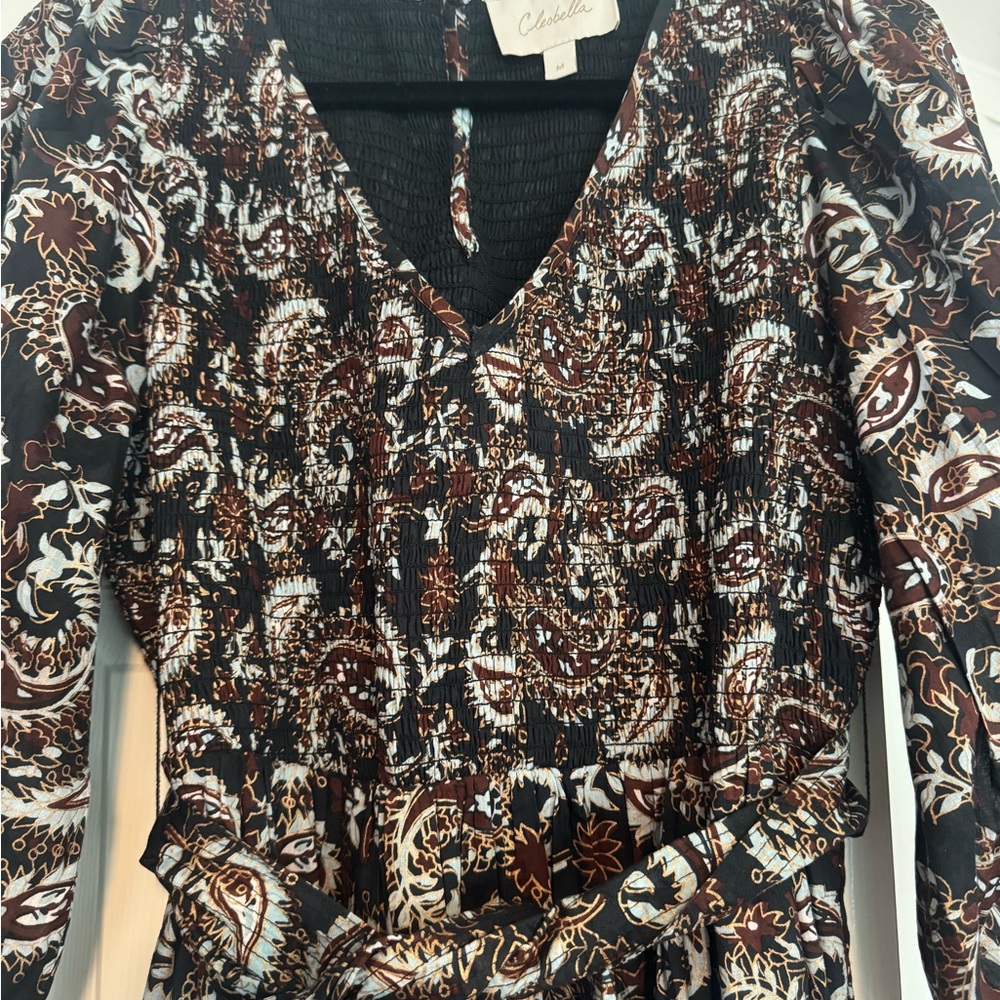 Cleobella Carly Paisley Smocked Midi Dress - Medium - Picture 5 of 6
